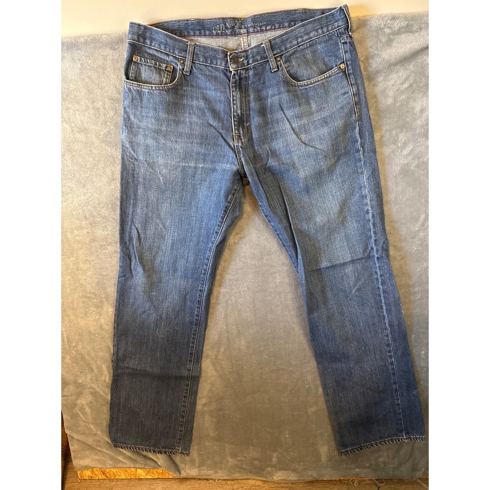 Old Navy Straight Leg Jeans Mens 38x36 Medium Wash Blue Denim 100% Cotton